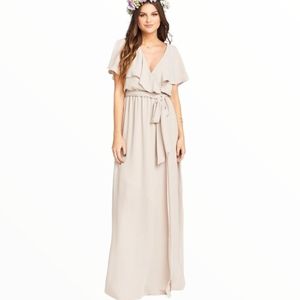 Show Me Your Mumu Audrey Taupe Maxi Dress